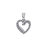 Open Heart 10K White Gold Diamond Pendant